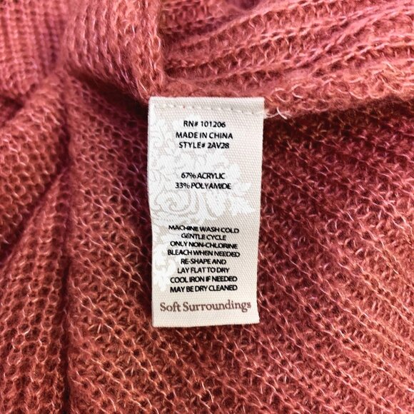 NWT Soft Surroundings Light Rust Hooded Knit Cardigan Sweater Size S - Picture 7 of 7